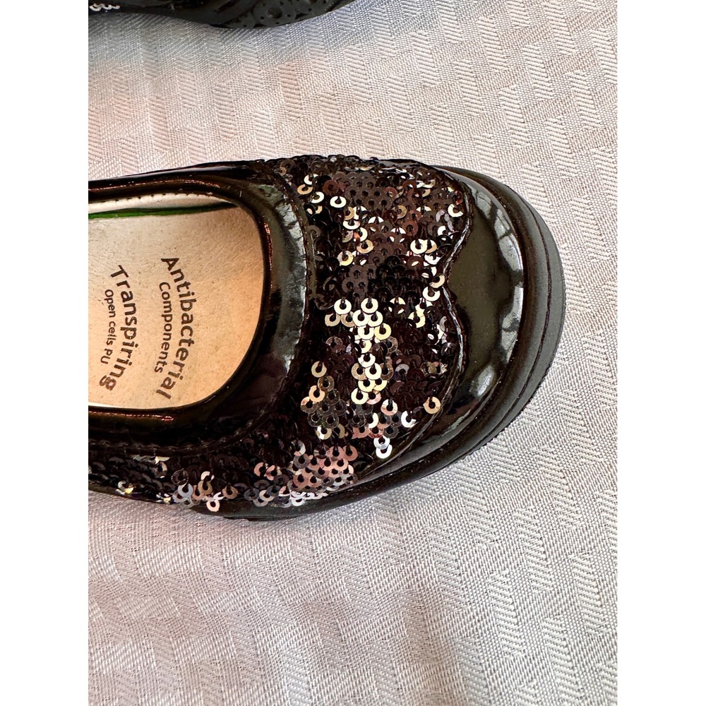 Primigi Black Patent Sequin Mary Jane Dress Shoes Girls EU 27‎ US 10 Sparkly - Picture 12 of 15